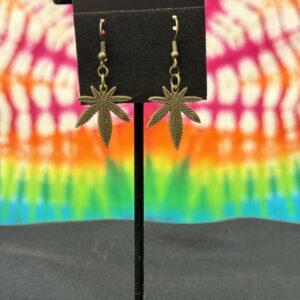Bronze Pot Leaf earrings (Small)