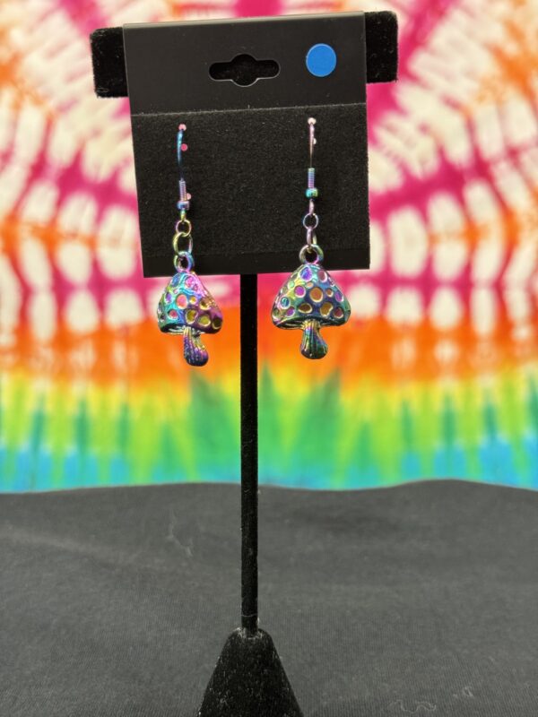 Rainbow Mushroom earrings